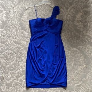 Royal Blue Adrianna Papell one shoulder dress